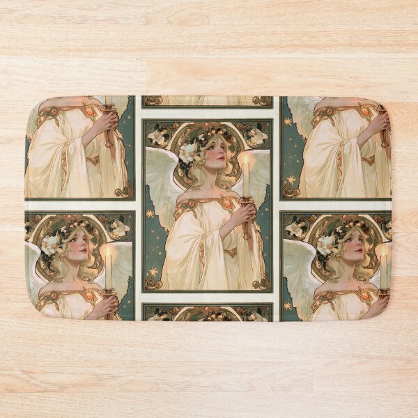 Item preview, Art nouveau Christmas angel card designed and sold by MendaciousMina.