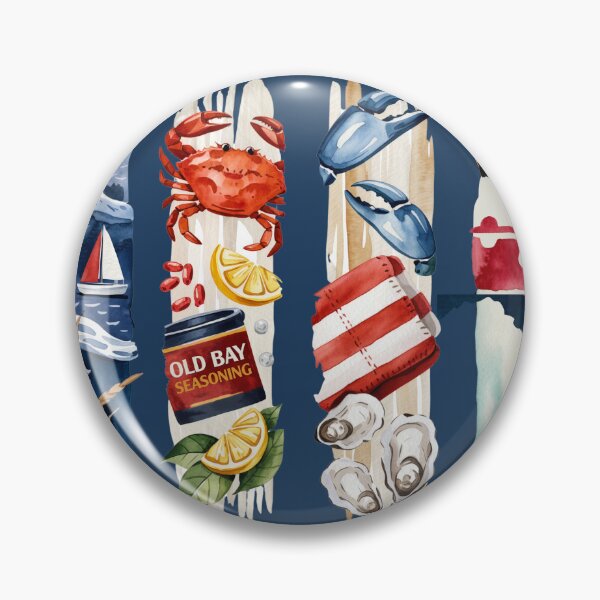 Item preview, Maryland Coastal Watercolor – Crabs, Old Bay & Flag designed and sold by Marie Gems.