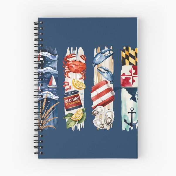 Item preview, Maryland Coastal Watercolor – Crabs, Old Bay & Flag designed and sold by Marie Gems.