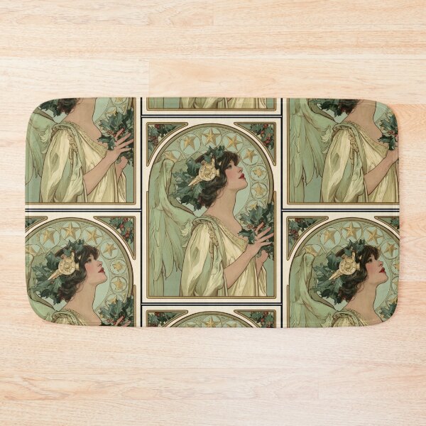 Item preview, Art nouveau Christmas angel card designed and sold by MendaciousMina.