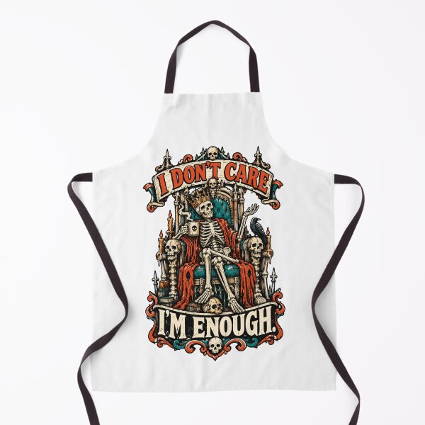 Item preview, I Dont Care Im Enough Skeleton Throne Coffee Goth designed and sold by Kromia.