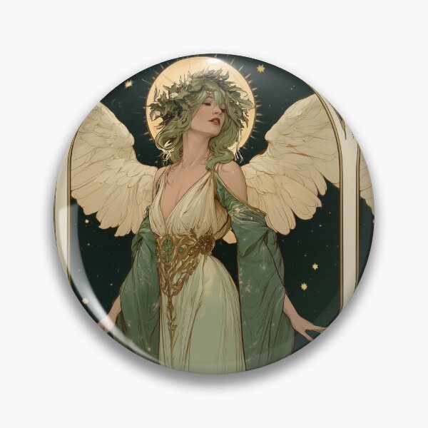 Item preview, Art nouveau Christmas angel card designed and sold by MendaciousMina.