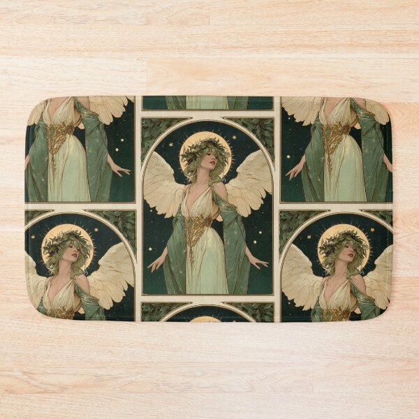 Item preview, Art nouveau Christmas angel card designed and sold by MendaciousMina.