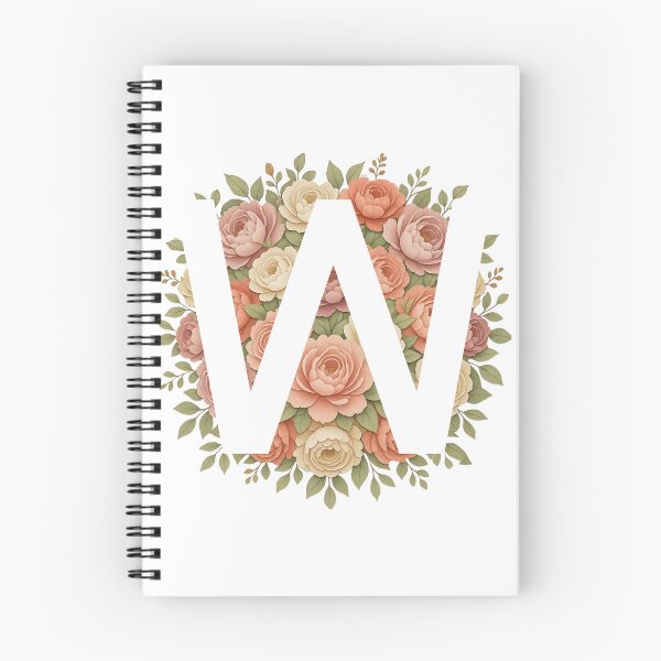 Item preview, White Letter W Floral Monogram designed and sold by ITCHAWAWAA.