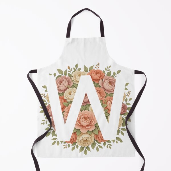Item preview, White Letter W Floral Monogram designed and sold by ITCHAWAWAA.