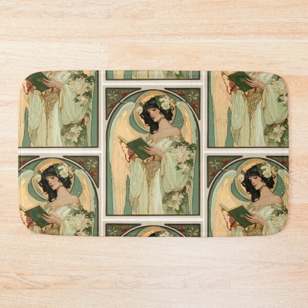 Item preview, Art nouveau Christmas angel card designed and sold by MendaciousMina.
