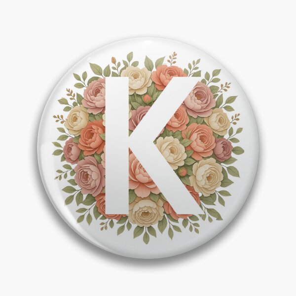 Item preview, White Letter K Floral Monogram designed and sold by ITCHAWAWAA.