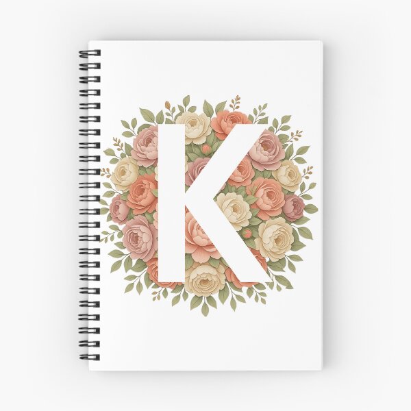 Item preview, White Letter K Floral Monogram designed and sold by ITCHAWAWAA.