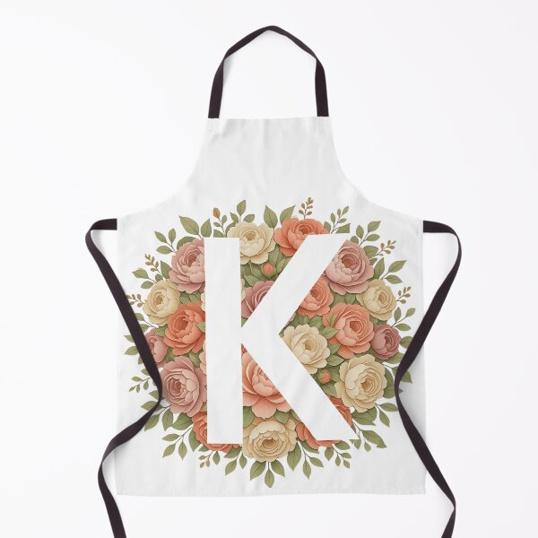 Item preview, White Letter K Floral Monogram designed and sold by ITCHAWAWAA.