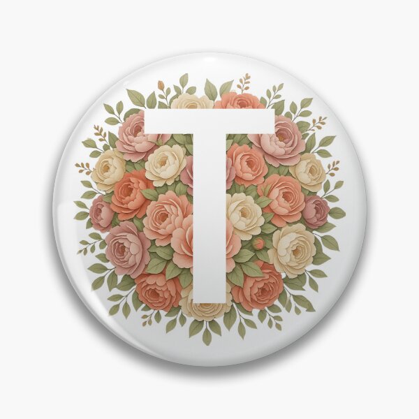 Item preview, White Letter T Floral Monogram designed and sold by ITCHAWAWAA.