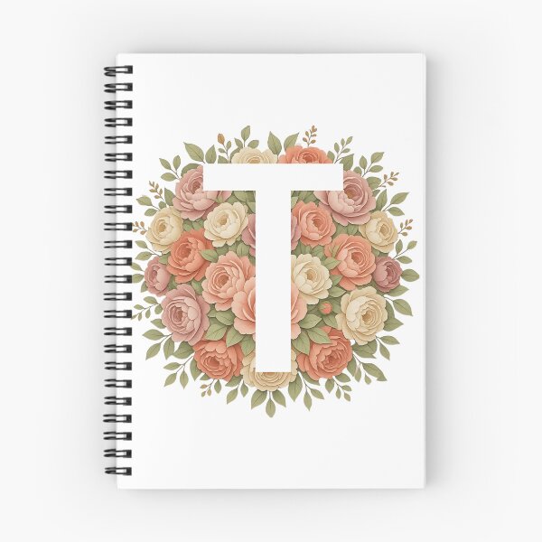 Item preview, White Letter T Floral Monogram designed and sold by ITCHAWAWAA.