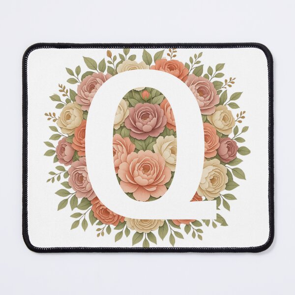 Item preview, White Letter Q Floral Monogram designed and sold by ITCHAWAWAA.