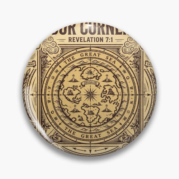 Item preview, Four Corners Revelation 7:1 Flat Earth Sticker designed and sold by FlatTees.