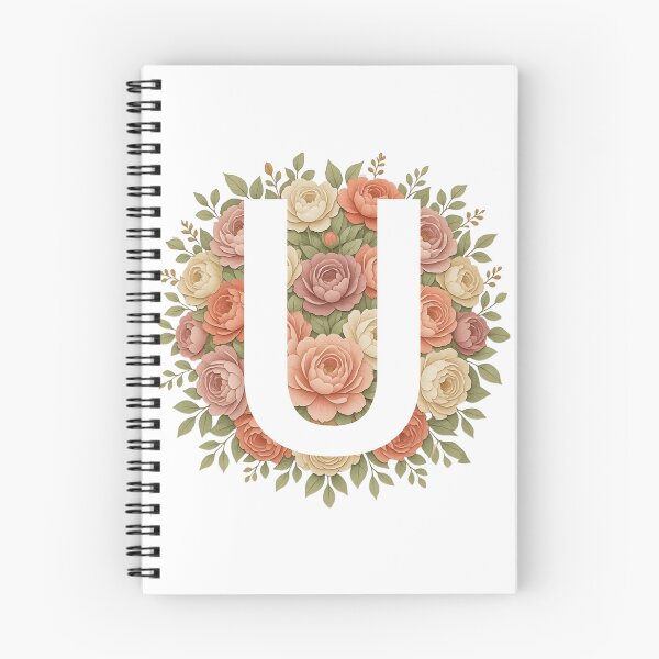 Item preview, White Letter U Floral Monogram designed and sold by ITCHAWAWAA.