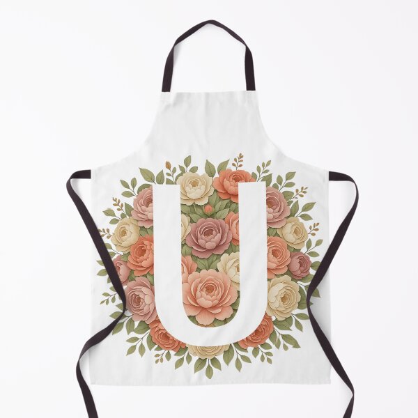 Item preview, White Letter U Floral Monogram designed and sold by ITCHAWAWAA.