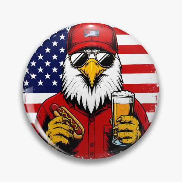 Item preview, Patriotic Eagle with Hot Dog and Beer designed and sold by Marcello Aivazi.