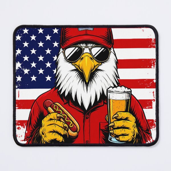 Item preview, Patriotic Eagle with Hot Dog and Beer designed and sold by Marcello Aivazi.