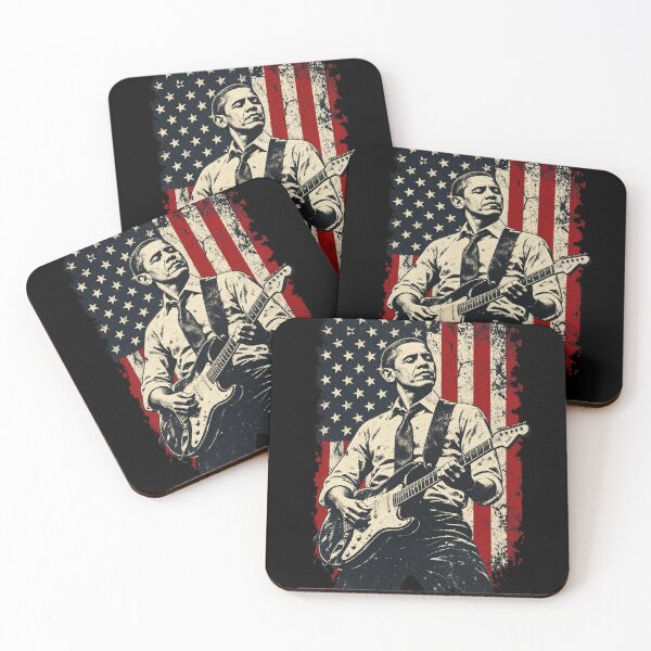 Item preview, obama  playing guitar  designed and sold by Starry Night Creative Art.