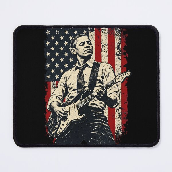 Item preview, obama playing guitar designed and sold by Starry Night Creative Art.