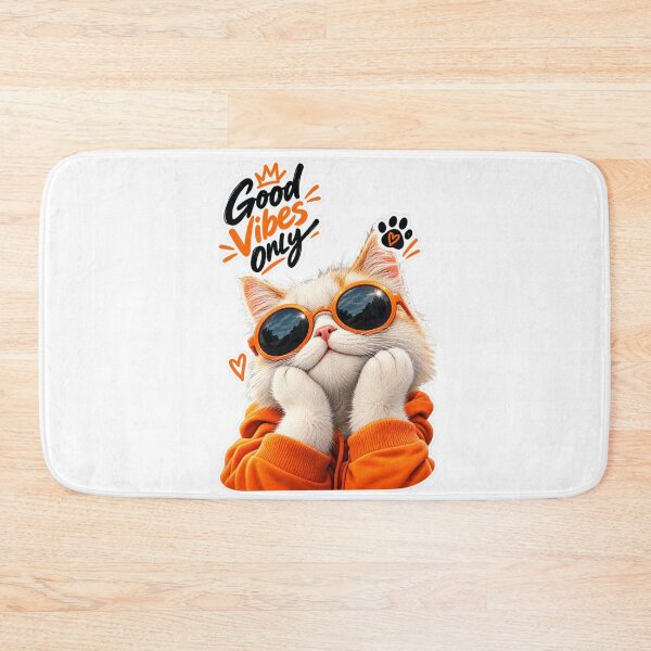 Item preview, Cool Cat Good Vibes Only Orange Aesthetic Sticker designed and sold by PRIME4YOU.