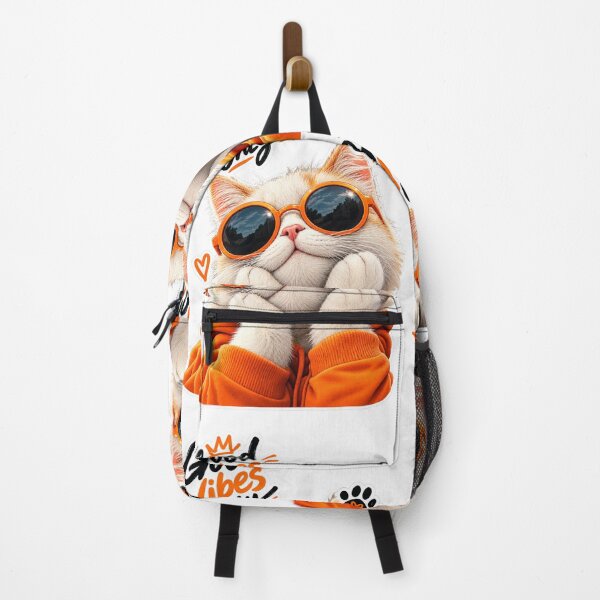 Item preview, Cool Cat Good Vibes Only Orange Aesthetic Sticker designed and sold by PRIME4YOU.
