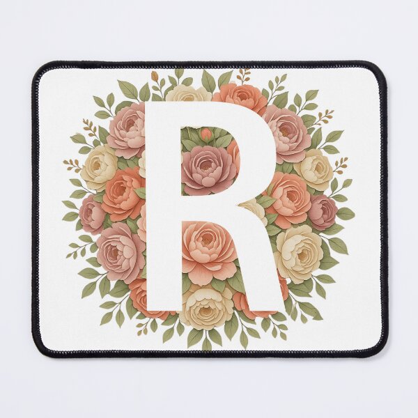 Item preview, White Letter R Floral Monogram designed and sold by ITCHAWAWAA.