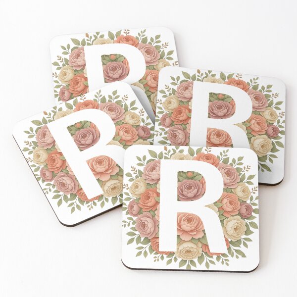 Item preview, White Letter R Floral Monogram designed and sold by ITCHAWAWAA.