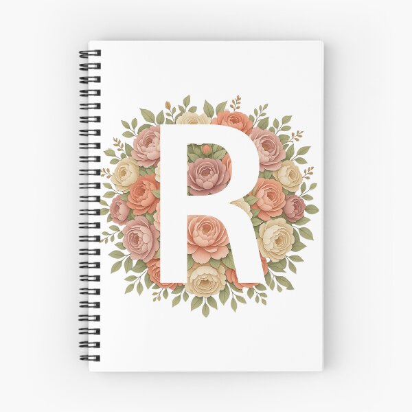 Item preview, White Letter R Floral Monogram designed and sold by ITCHAWAWAA.