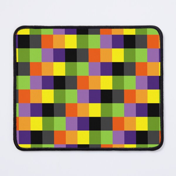 Item preview, Green Orange Yellow Purple and Black Squares, Halloween Pattern designed and sold by bestggraphico.