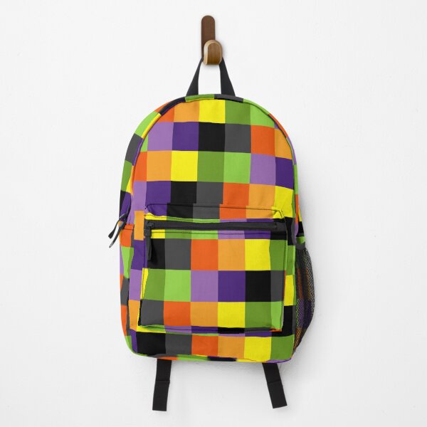 Item preview, Green Orange Yellow Purple and Black Squares, Halloween Pattern designed and sold by bestggraphico.