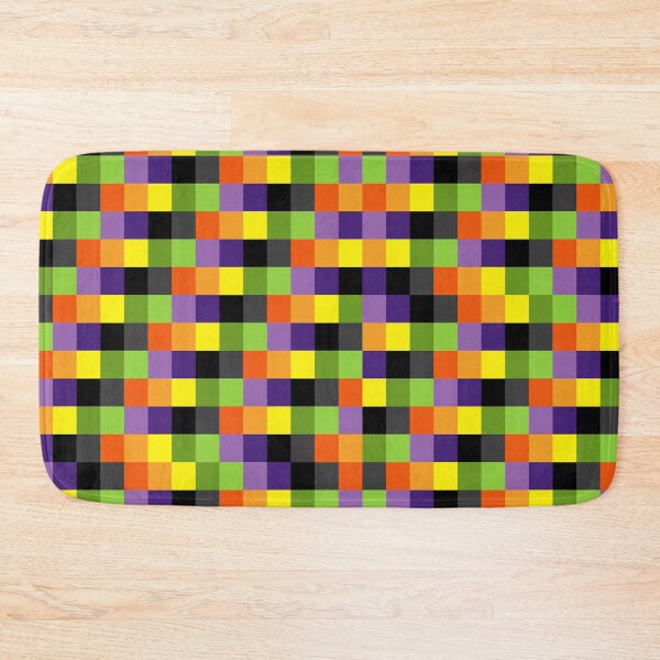 Item preview, Green Orange Yellow Purple and Black Squares, Halloween Pattern designed and sold by bestggraphico.