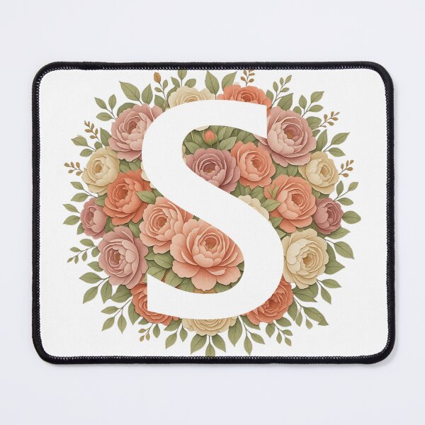 Item preview, White Letter S Floral Monogram designed and sold by ITCHAWAWAA.