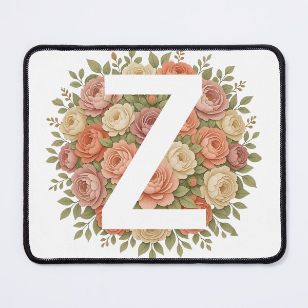Item preview, White Letter Z.Floral Monogram designed and sold by ITCHAWAWAA.