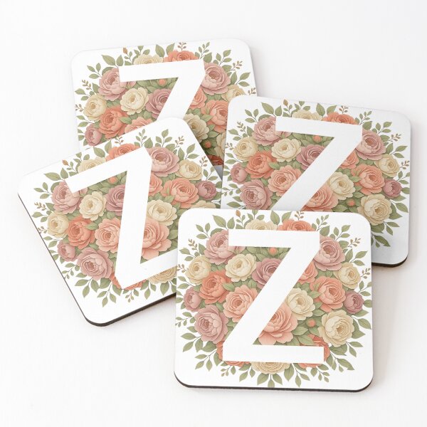 Item preview, White Letter Z.Floral Monogram designed and sold by ITCHAWAWAA.