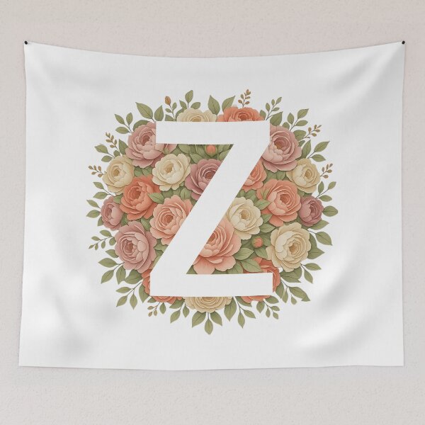 Item preview, White Letter Z.Floral Monogram designed and sold by ITCHAWAWAA.