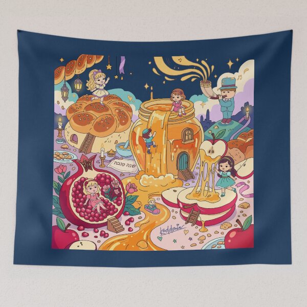 Item preview, Shanah Tovah – Kawaii Rosh Hashanah Illustration designed and sold by Keddmia.