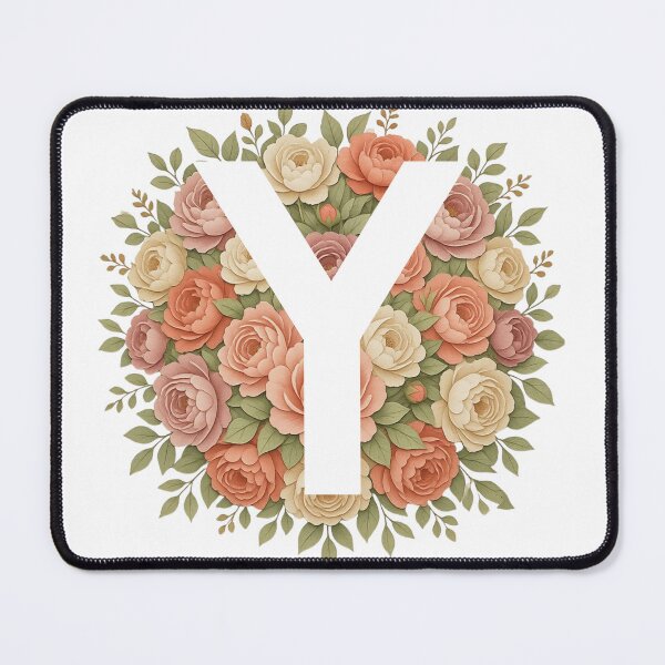 Item preview, White Letter Y Floral Monogram designed and sold by ITCHAWAWAA.