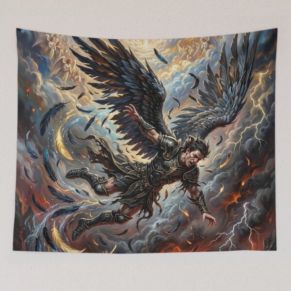 Item preview, Fall of Lucifer - Epic Biblical Art designed and sold by Lucid Dream Pixel.