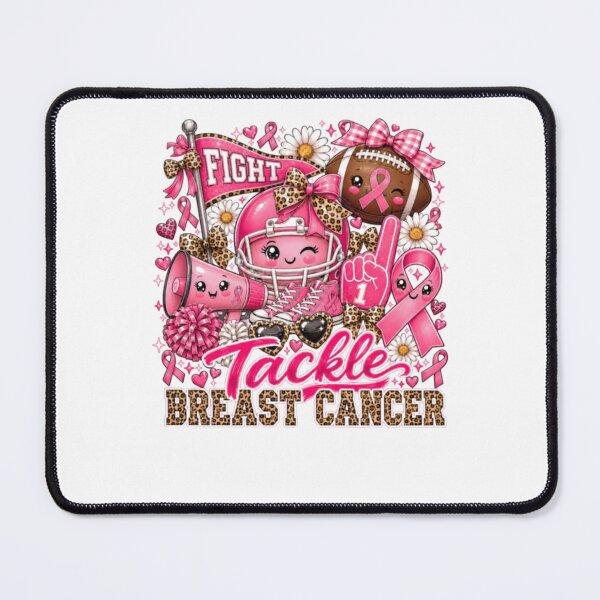 Item preview, Tackle Breast Cancer Football Cheer Leopard Pink Ribbon Mom designed and sold by AARABwino.