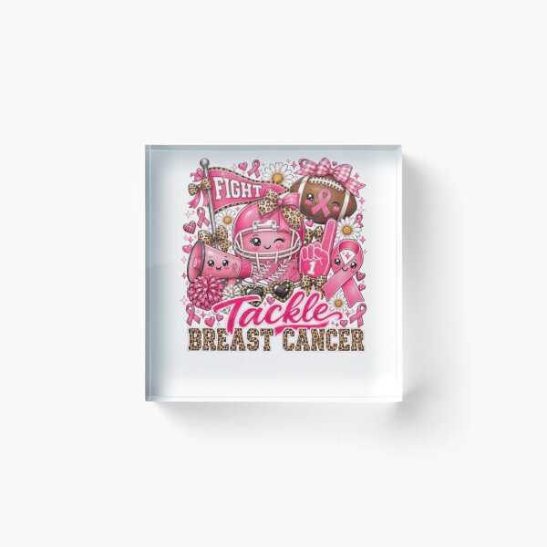 Item preview, Tackle Breast Cancer Football Cheer Leopard Pink Ribbon Mom designed and sold by AARABwino.
