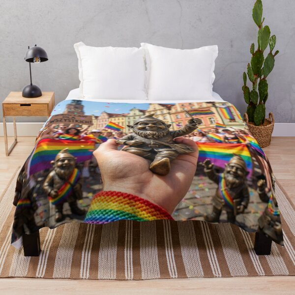 Item preview, Gnomes at Pride Parade Art Print – Pride Gift, Poland Travel Decor designed and sold by Purrfecta.