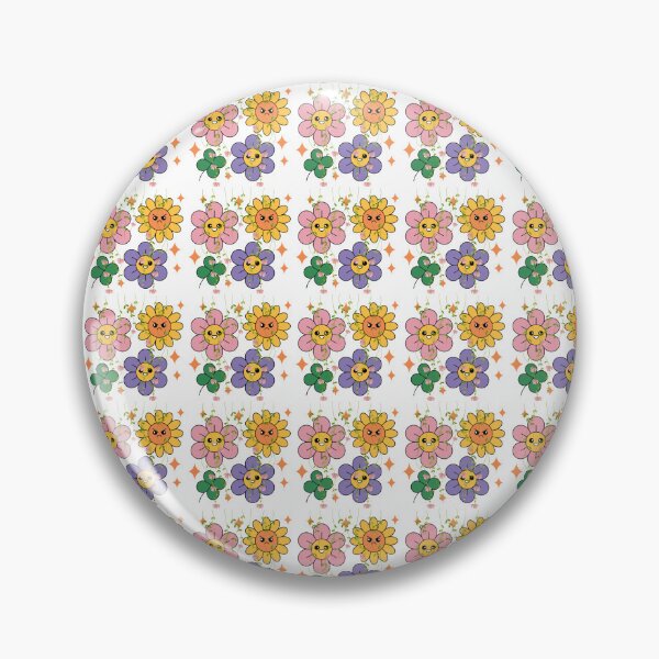 Item preview, 70s Flower Power Cute Smile and Angry Emoji Grid Art designed and sold by RAJASWARSTORE.