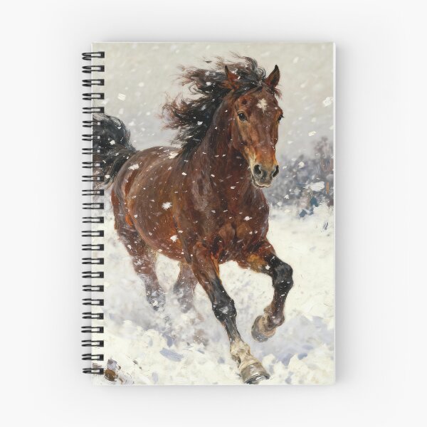 Item preview, Bay Horse Galloping Through Snowfall designed and sold by Simple Life & KAMOCHI.