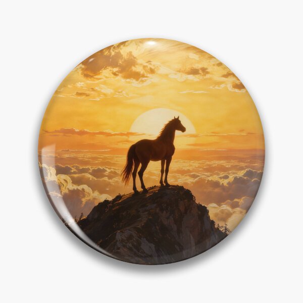 Item preview, Horse on Mountain Peak at Sunset designed and sold by Simple Life & KAMOCHI.