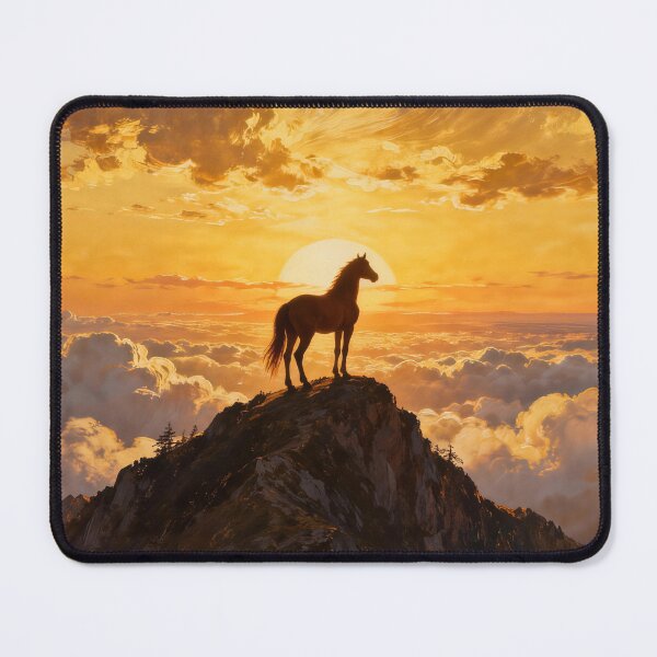 Item preview, Horse on Mountain Peak at Sunset designed and sold by Simple Life & KAMOCHI.