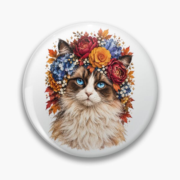 Item preview, Halloween Blue Eyes Cat Autumn Floral Crown designed and sold by Sovereign Supply Co..