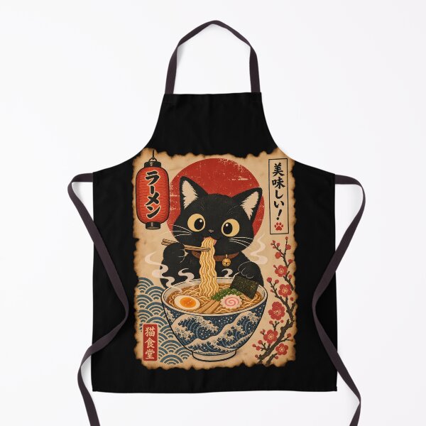 Item preview, Japanese Ramen Cat - Neko Shokudo Vintage Ukiyo-e Poster designed and sold by TheSamuraiCat.