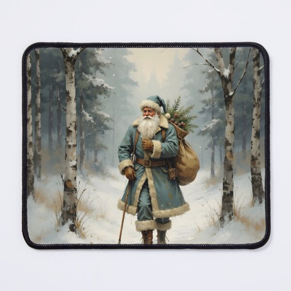 Item preview, Vintage Santa in a Snowy Birch Forest designed and sold by Connys Colorful World.