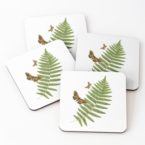 Item preview, White moth and fern designed and sold by FlowaDesign.