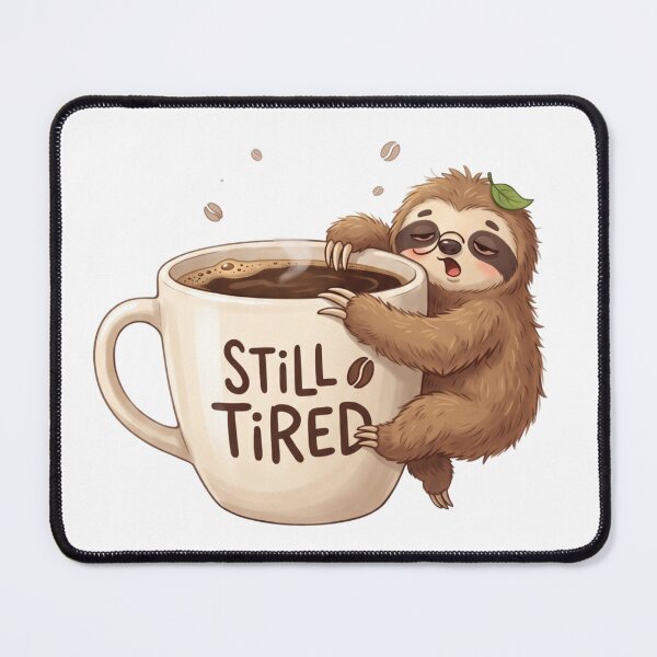 Item preview, Funny Tired Sloth Hugging Coffee Cup - Need More Sleep and Caffeine designed and sold by filalihicham1.